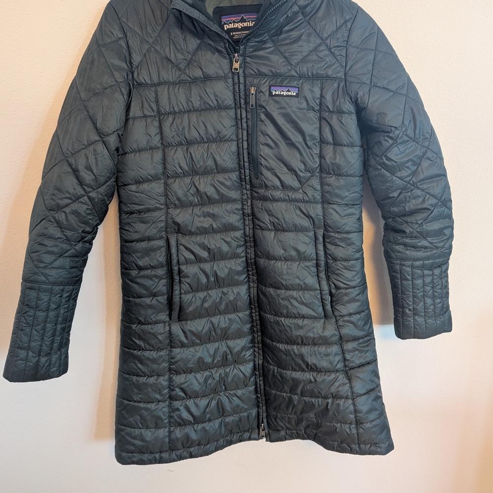 Patagonia Radalie Quilted Puffer Jacket Dark Green Womens Small